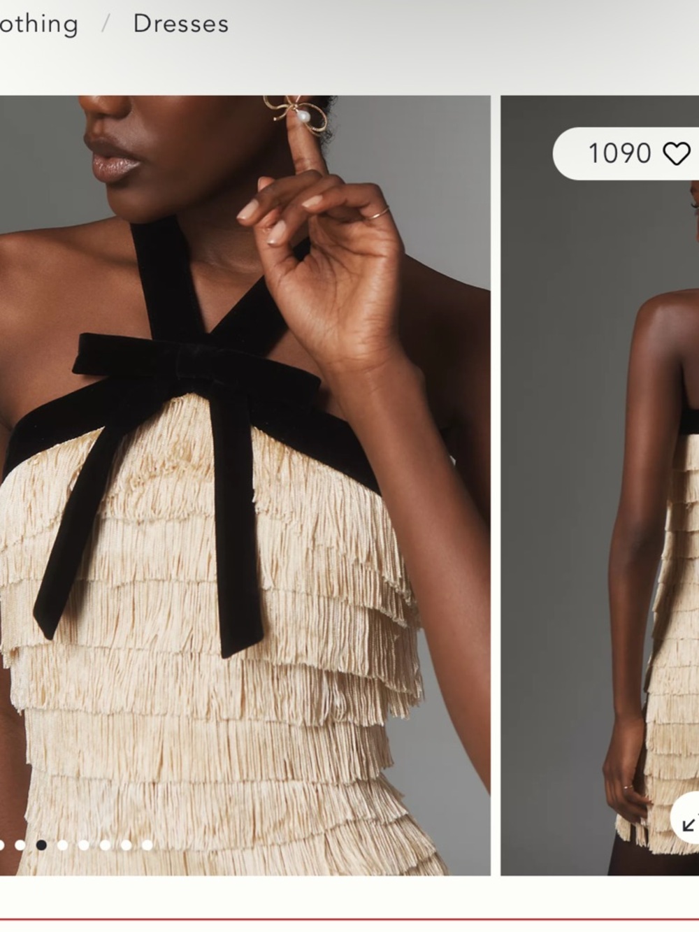 Anthropologie fringe bow mini dress - Picture 3 of 4